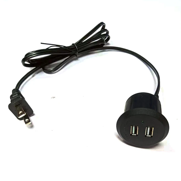 Двойной USB люверс для офиса домашнего использования Настольный несколько зарядных устройств usb мобильного круглый темно Розетка с указателем