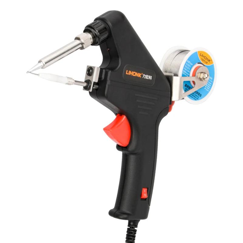 RTS1 LK-380 80W Industrial Grade Fast Heating Automatic Tin Feeding Solder Iron Welding Gun for Maintenance Repairing