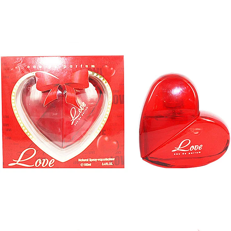 red fashion heart shaped bottle perfume