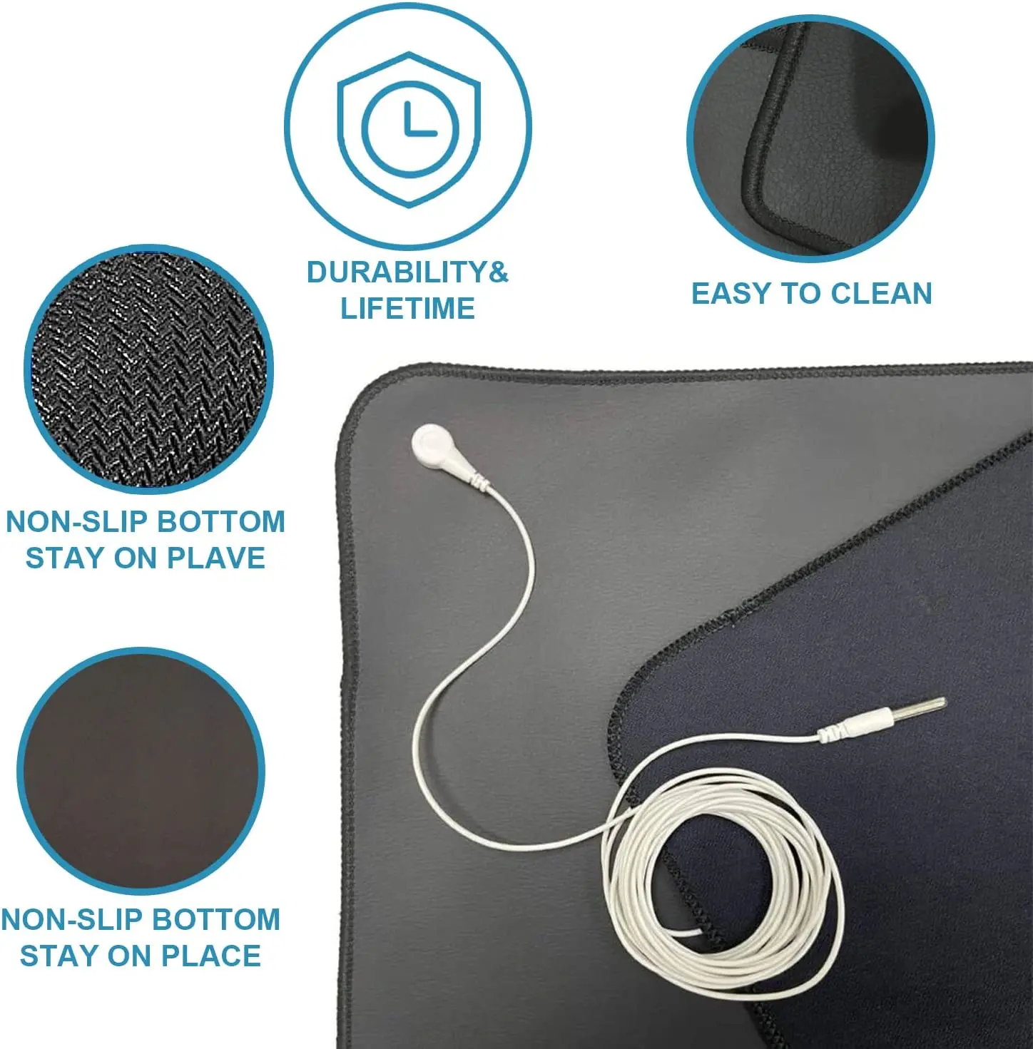 Hot sale Grounding Mat with Copper Grounding Rod Connect to Earth EMF Recovery Grounding Sleep Mat Grounding Yoga Mat