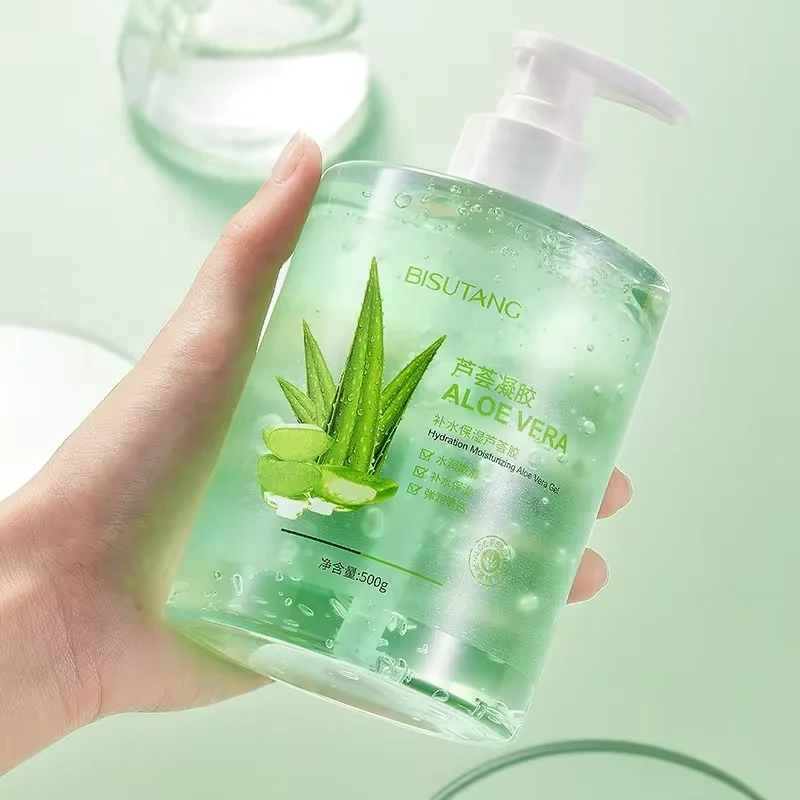 BISUTANG Private Logo Skin Lightening Smoothing Gel Aloe Vera Face Cream Organic 500g Aloe Vera Gel For Face Care