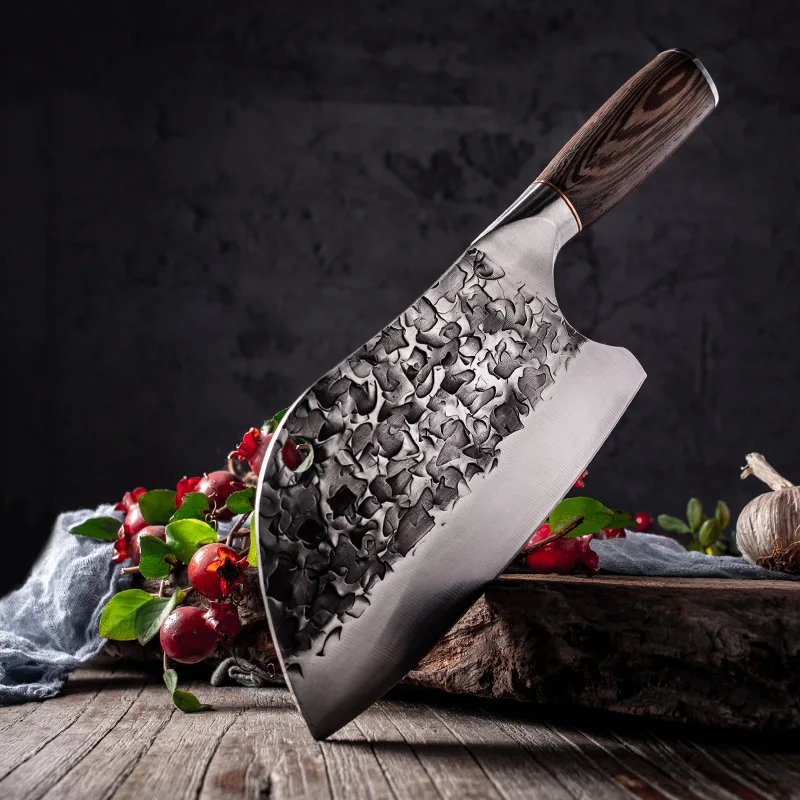 Forging cleaver knife  Longquan hammer pattern old Chinese household kitchen knife Yangjiang high carbon steel cutting