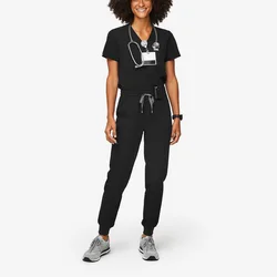 Hight Waisted Reusable Suits Jogger Style Doctor Nurse Scrub Suit Medical  Wholesale Uniform Black Hospital Scrubs Uniforms Sets