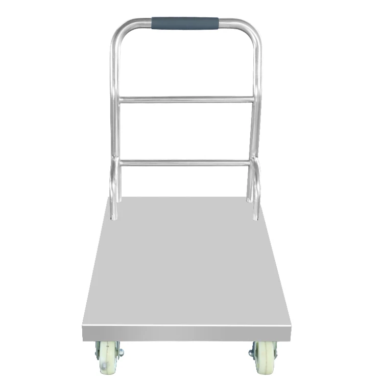 Stainless steel flatbed trolleys hotel restaurant warehouse transport trolleys