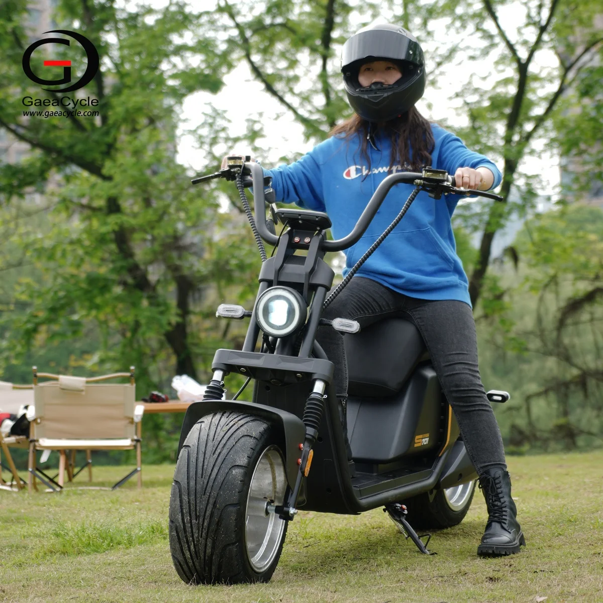 Europa Warehouse Gaea Citycoco Sport 701 EEC Electric Scooter 3000w 60v 30ah with High Speed 70km/h