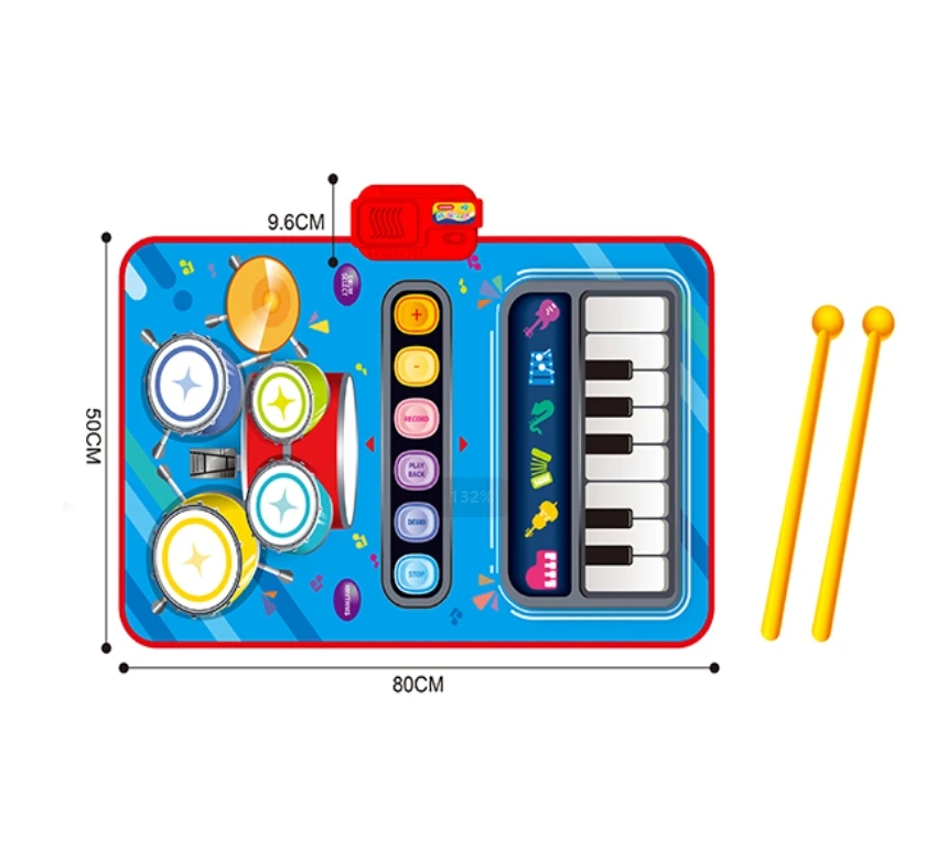 Huiye New Musical Playing Mat Instrument Kids Fun Montessorri Toys Piano Keyboard Mat Baby Music Electronic Toys Children Toys