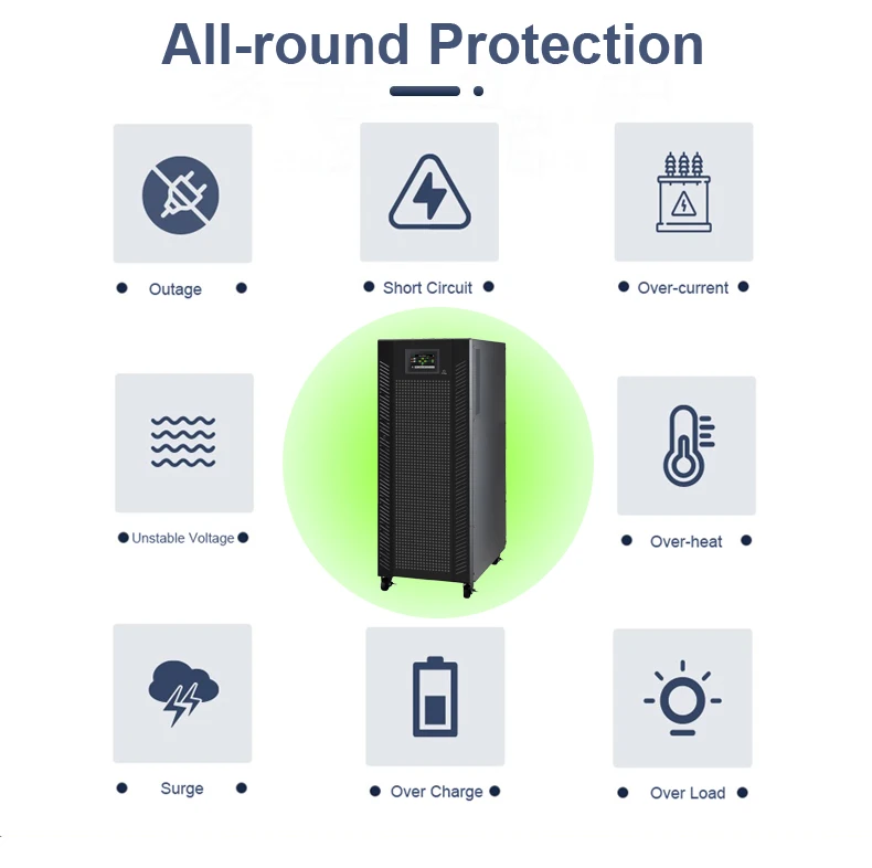 cwups Online Ups 10Kva 3 Phase 5 Hours Backup Time 0Ms Switch UPS For Desktop Computer Effective Output