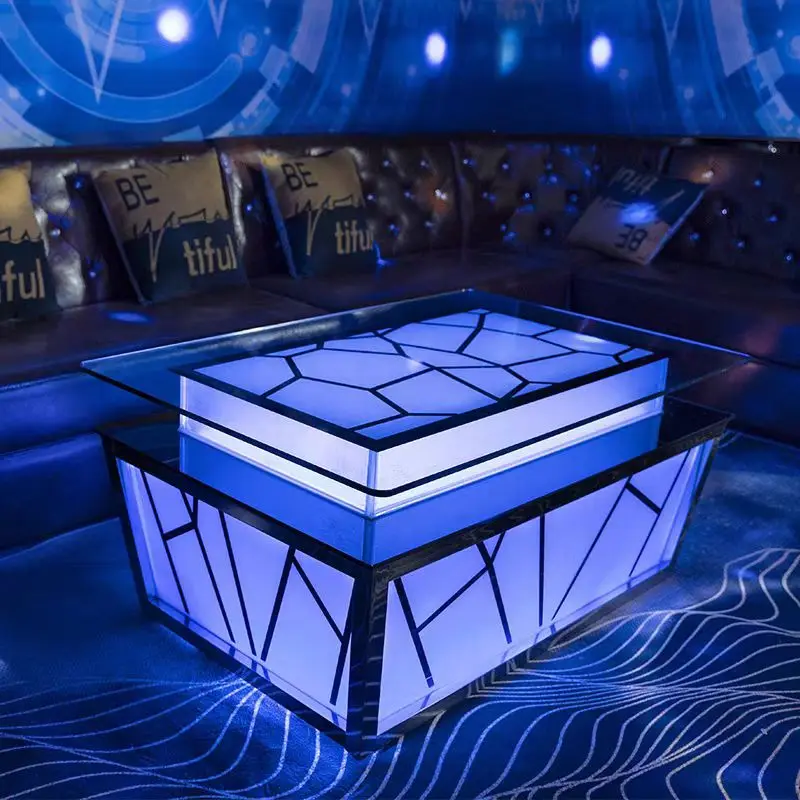New Arrival High Quality Cool Bar Furniture Nightclub Ktv Night Club led Cube Table Wholesale Hookah Lounge Furniture