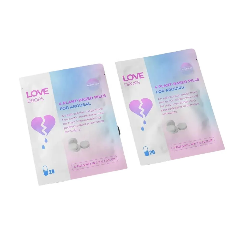 Biodegradable Plastic Laminated Heat Seal Foil Flat Packet Sachet Stand up Pouch for Food Industry Pills Tablets 00 Capsules