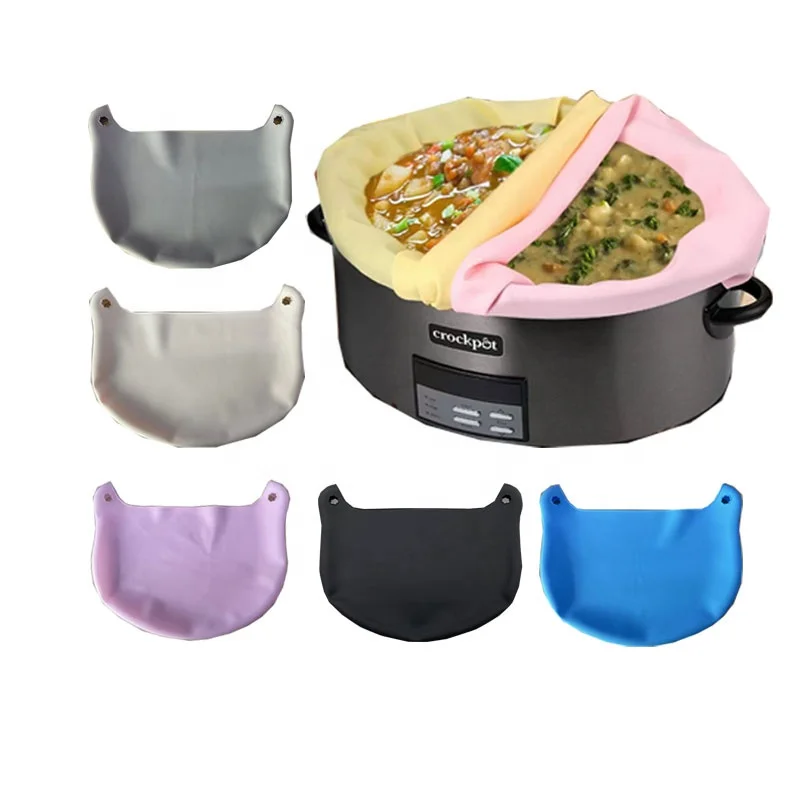 Amazon Silicone Cooking Liner Slow Cooker Divider Crockpot Divider Easy Clean Bags liners Fit 6-8 Quarts Oval or Round Crockpot