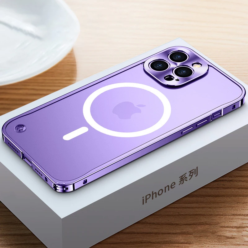 Металлический магнитный телефонный чехол Laudtec для iPhone 12 13 Pro Max 14 алюминиевый Магнитный Чехол крышки