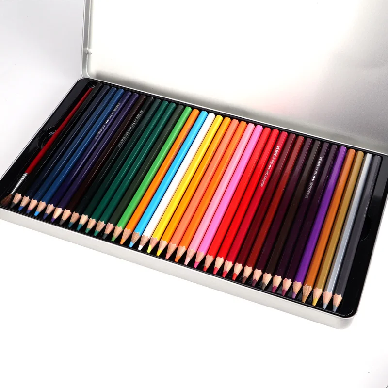 
High Quality Natural Wooden drawing color pencils with case 