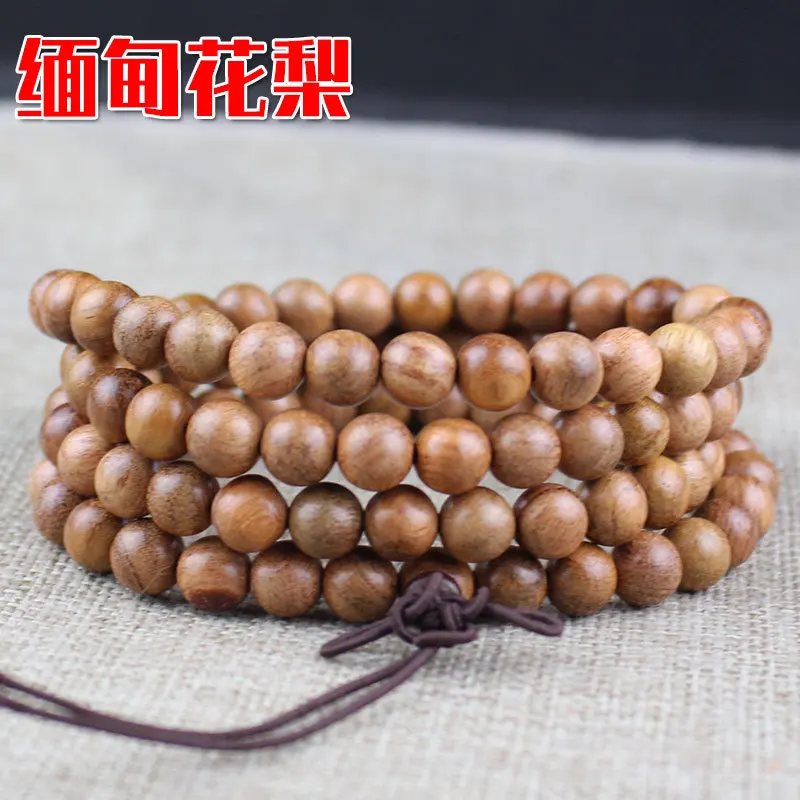 Various 6mm/8mm Mala 108 beads Buddha Prayer Rosary Bracelets Couple Natural Ebony Sandalwood Treasure Wood Meditation Bracelet .jpg
