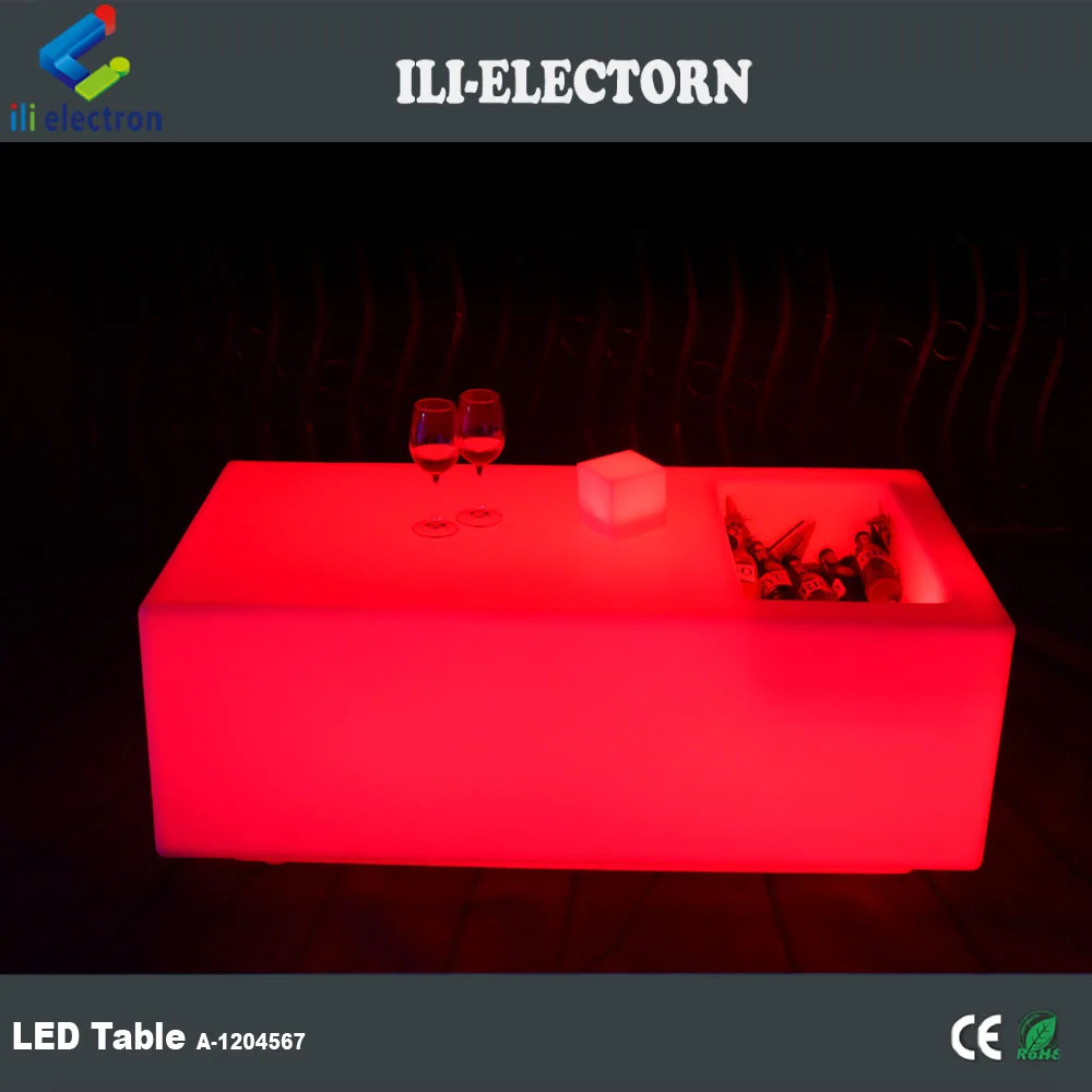 Glow bar table plastic cocktail table  led ice bucket table