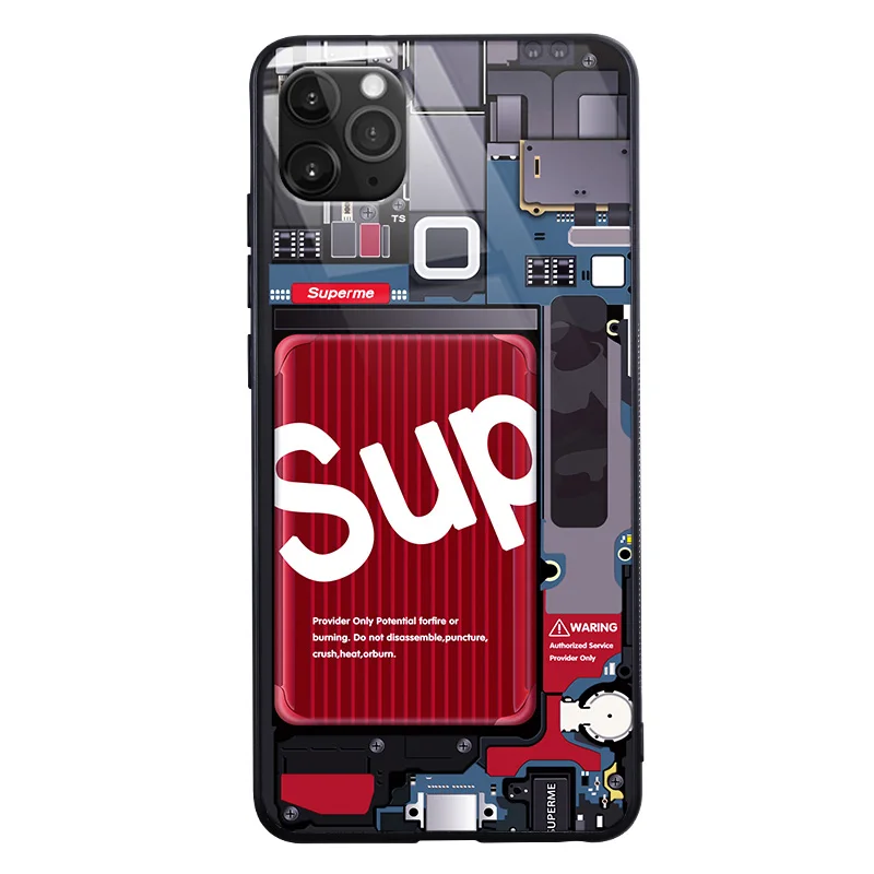 
Mobile Lightning Flash LED Luminous Tempered Glass Cover Night Light shockproof phone case for iphone 12 mini pro max iPhone 11 