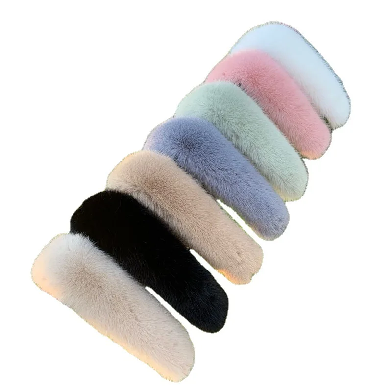 Factory Custom Faux Fox Wrist Raccoon Clothing Garment Woven Plush 100% Polyester A4 Size Long Hair Faux Fur 10pc/poly Bag 150