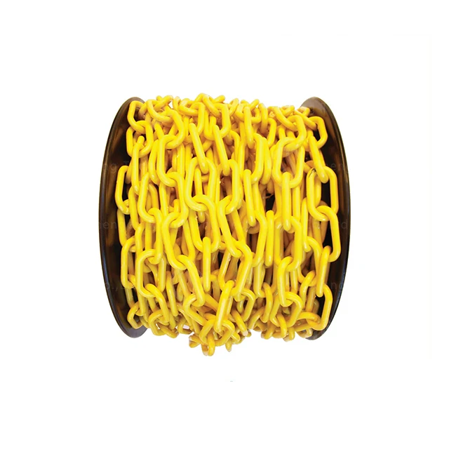Safety Chain Barrier Plastic Links Caution Security Chain 50m Per Roll Red White Plastic Safety Chain For Traffic