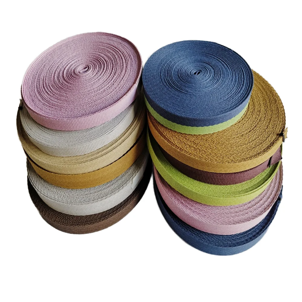Eco-friendly 10mm 20mm flat twill herringbone paper tape webbing for Bag Home Textile
