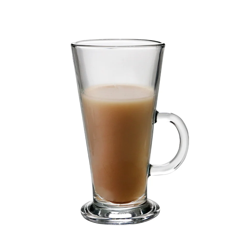 12oz Custom Logo Irish Coffee Mug Glass Latte Cups Cappuccino With Handle Glass Cup