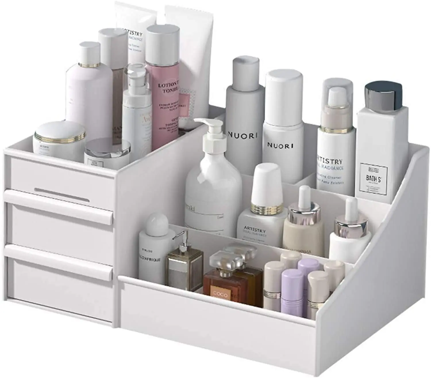 Organizer Large White Desk Organizer for Cosmetics or Stationery Perfect for Bedroom and Office Counter tops
