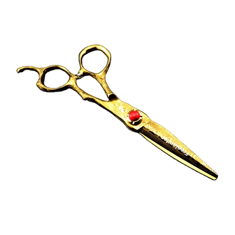 6.0 Sale Damascus Japanese Hair Scissors Sharp Hairdressing Scissors Shears Hairdresser Shaver Haircut Scissors Golden