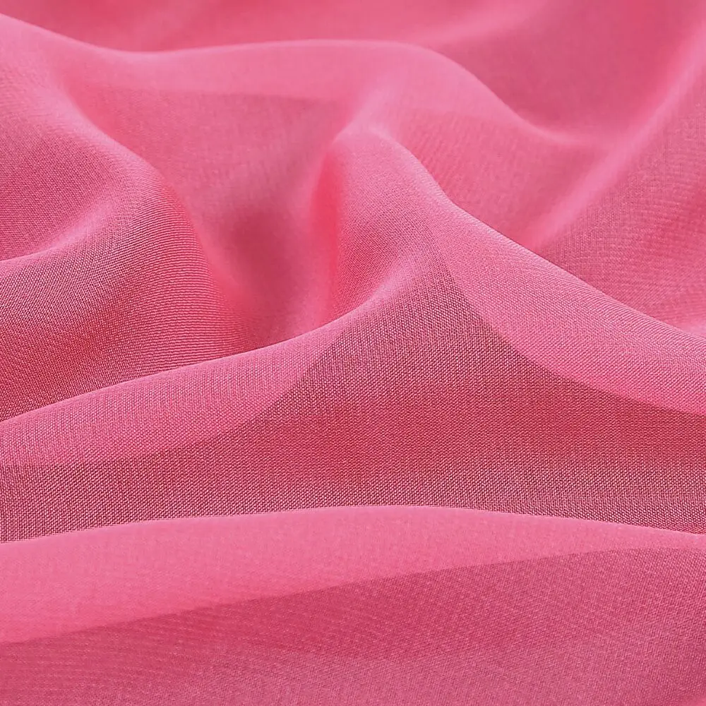 30D pink little girl princess skirt polyester material fashion clothing dress textile plain tulle chiffon fabric for women