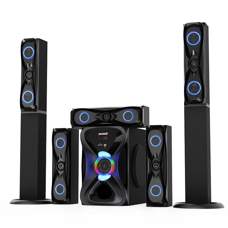 Customized Active Floor Standing Heavy Bass Sound Home Theater Woofer Bluetooth Speakers Wooden Subwoofer 5.1 Home Theater