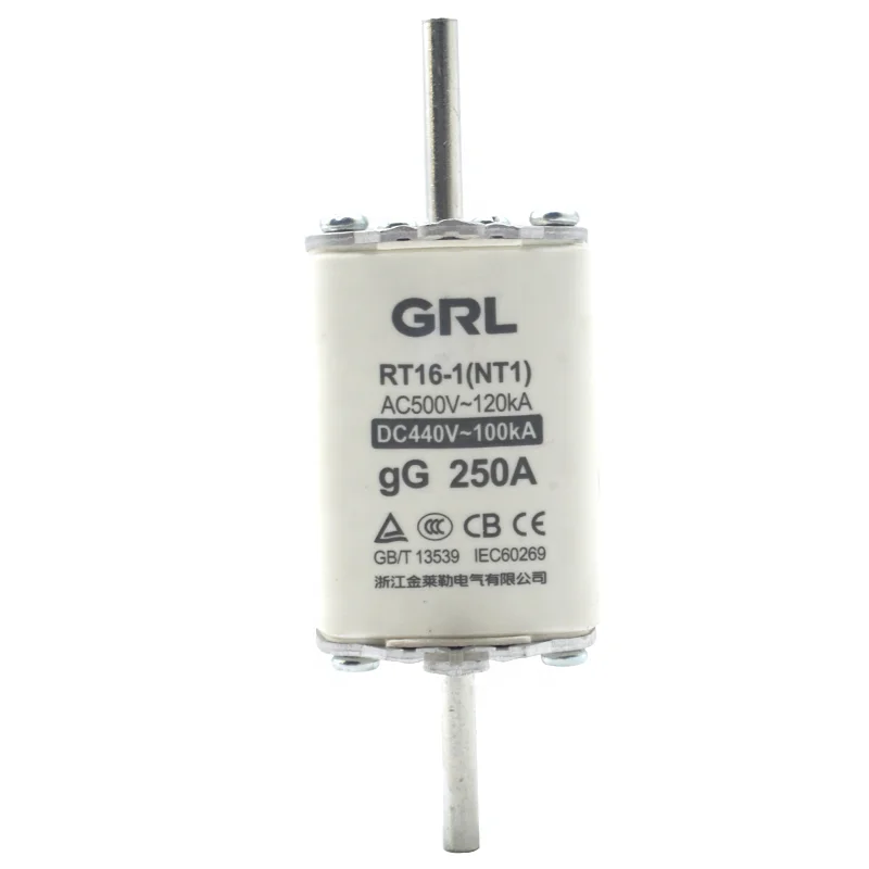 GRL Fuse Link Quick Fast Blow Ceramic RT16-1 NT1 100A 125A 160A 200A 250A AC System Protection nh fuse ac 250a