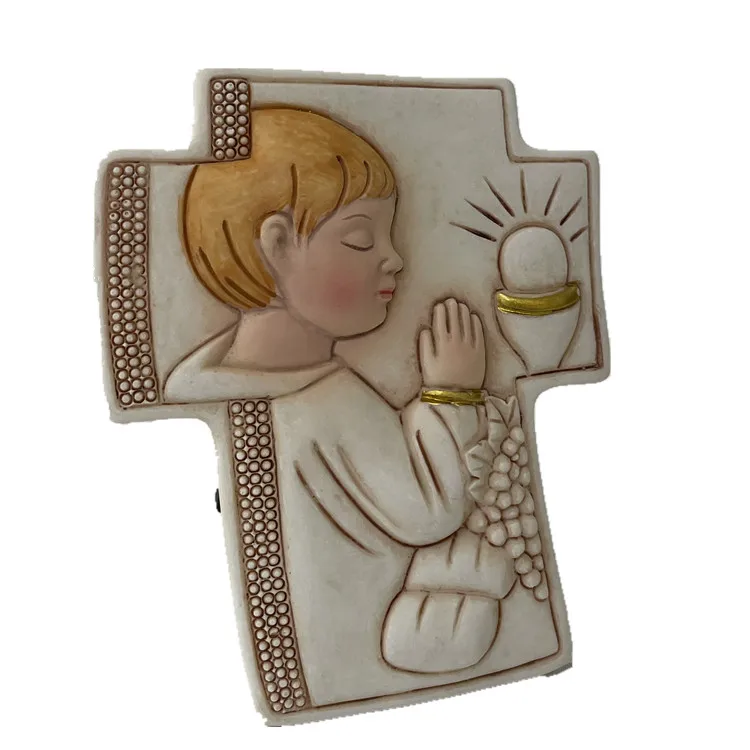 Resin catholic boy First communion memorial party resin ornaments decor