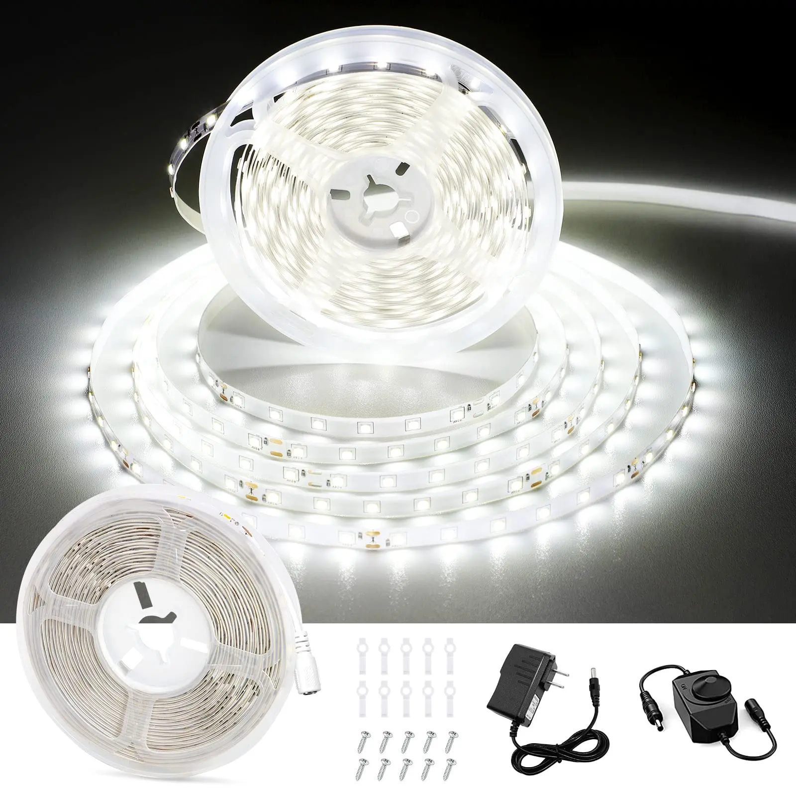 Amazon Holiday Light White Led Strip Light Daylight Closet Cabinet Bright Led Tape Lamp Christmas Tree Led Strip Lights