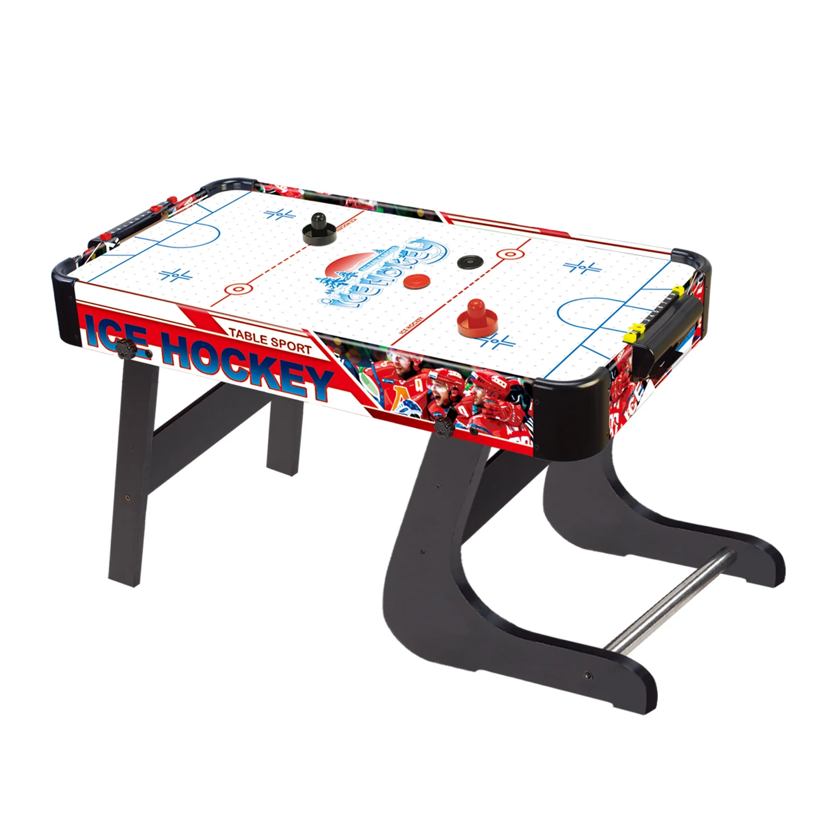 Factory best sale mini air hockey table game outdoor indoor sports toy game folding wooden ice hockey for kids