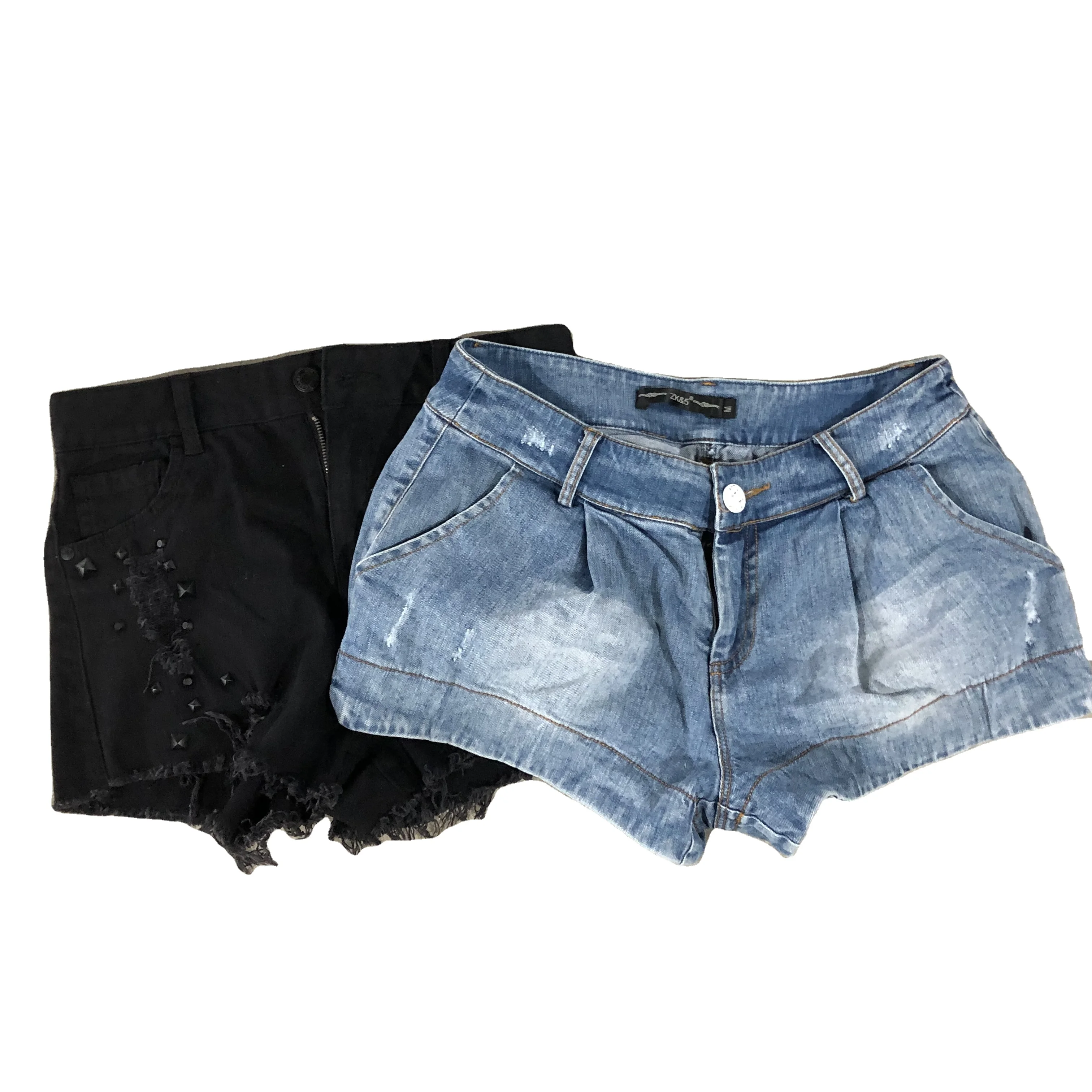 Hot selling ukay ukay women bea clothing second hand ladies sexy jeans short high waist mixed in bales