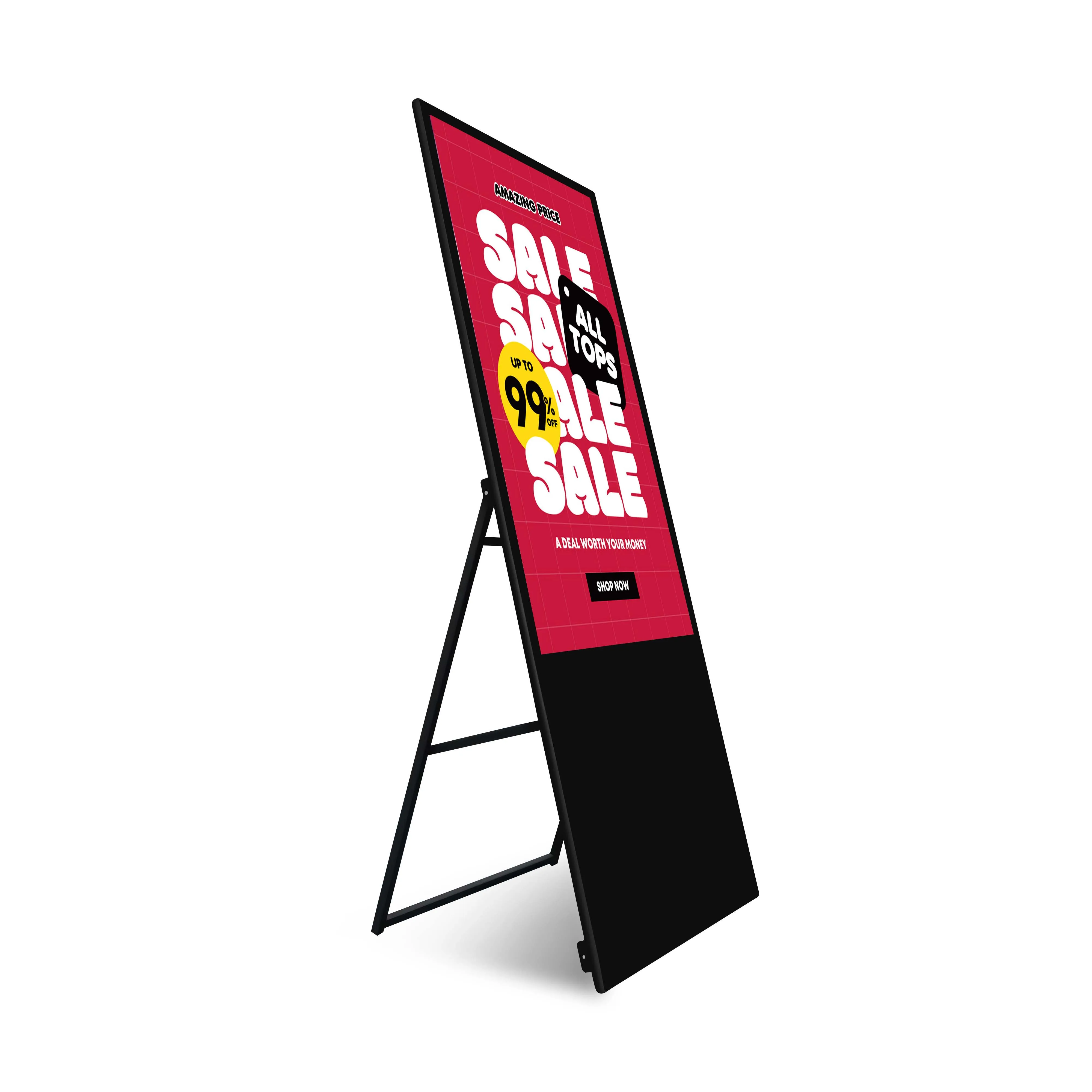 Indoor Movable LCD Digital Signage 43 Inch Portable Advertising Display LCD Advertising Display Portable Kiosk
