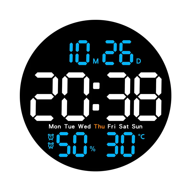 New Custom Electric Digital Color  Alarm Snooze Brightness Adjustable Count up/Down Remote Table Wall LED Clock Reloj De Pared