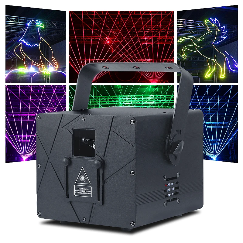SHTX Wholesale 3W RGB Laser Projector Stage Animation Light 40Kpps ILDA Small Beam 1w 4w Full Color Laser for night club disco