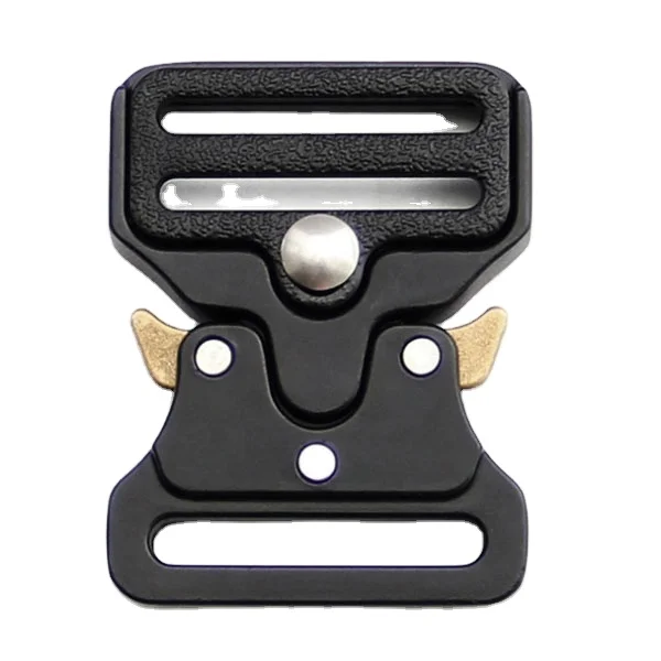 Custom 38mm Webbing Best Quality Webbing Bulk Adjustable Metal Quick Fast Side Release Outdoor Tactics Belt Buckle