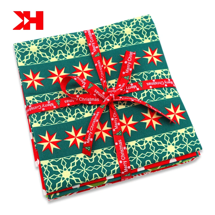 Kahn custom print fabric 6pcs-set christmas cotton fabric by the yard patchwork fabric for Quilting