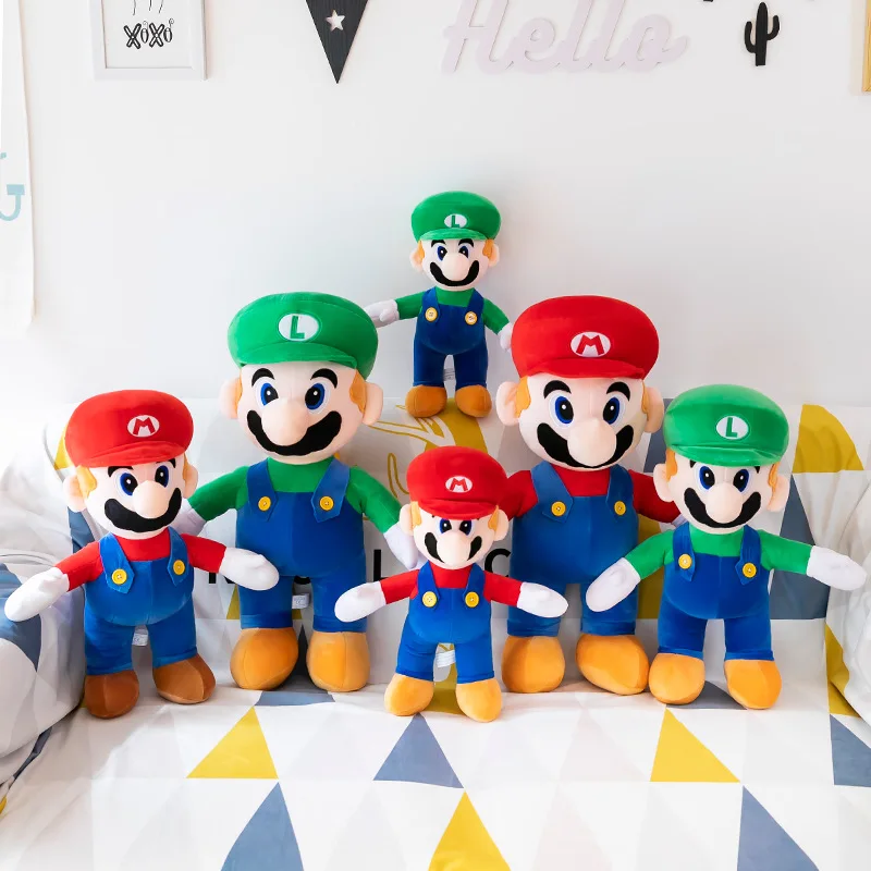 HL 20/40/50/60/70/80CM Super Bros Plush Stuffed Mario Figure Toy Soft Stuffed Animal Dolls Toy SuperS Mario Plush Toy