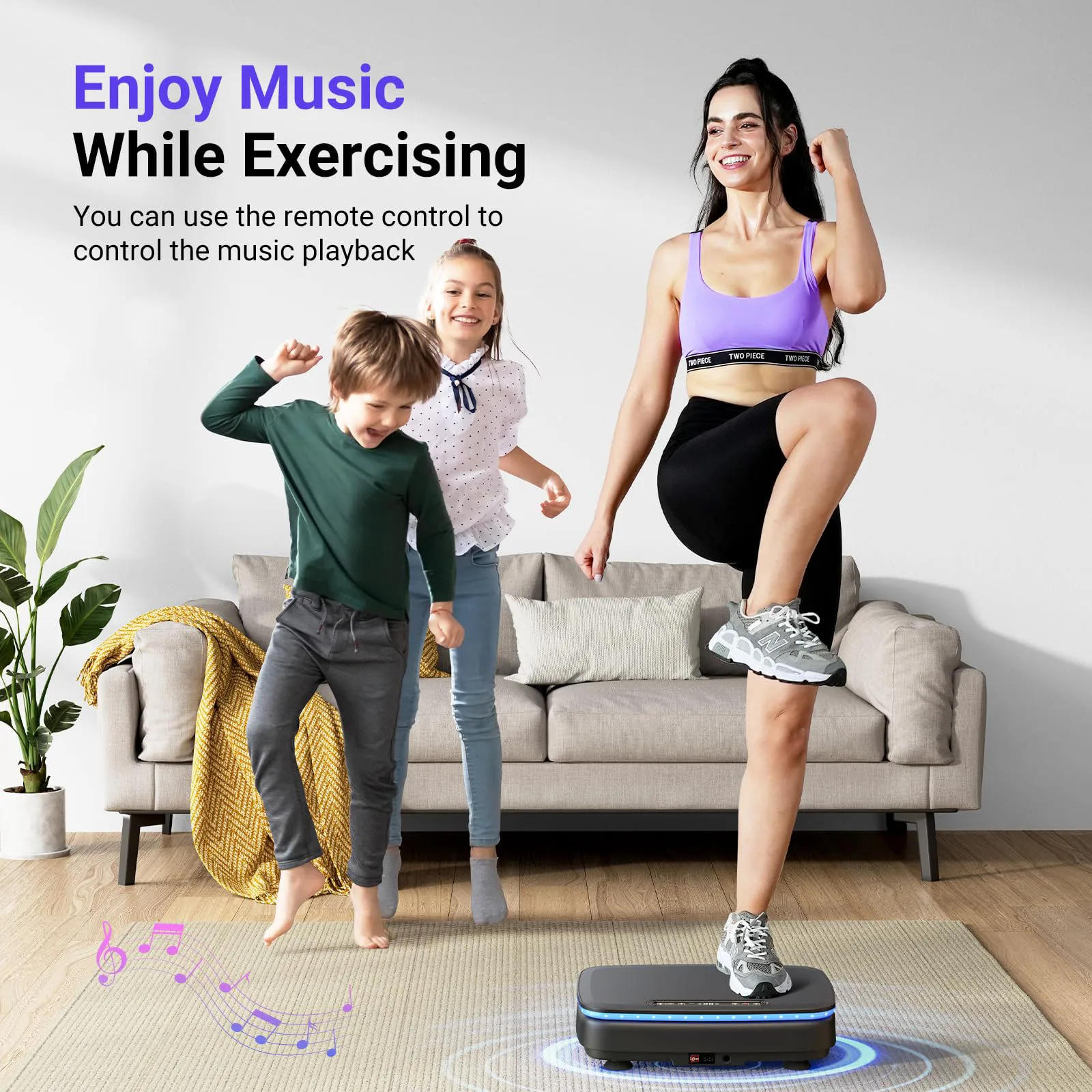 TUDEEN  New Design Vibration Plate Exercise Machine Can Be Connected To Bluetooth Enjoy Music Crazy Fit Massage