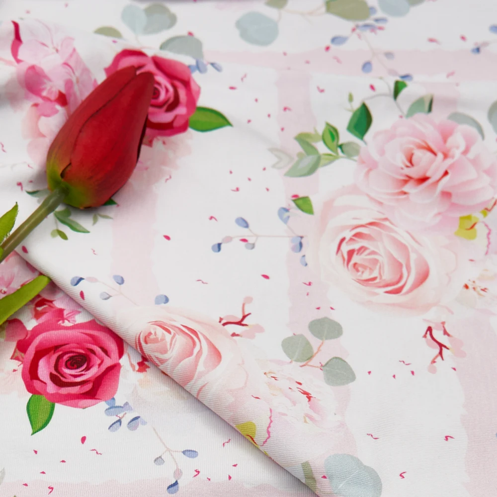 Wholesale 95%cotton 5%spandex knitting custom printed cotton fabric for dress