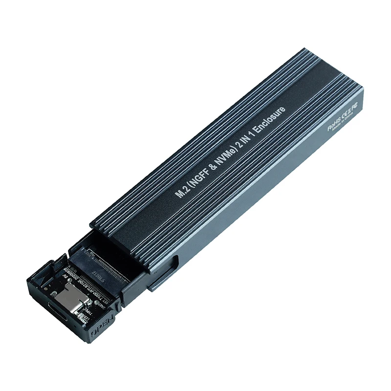 Портативный M.2 NGFF NVME 2 в 1 корпус 10 Гбит/с высокоскоростной Корпус для мобильного