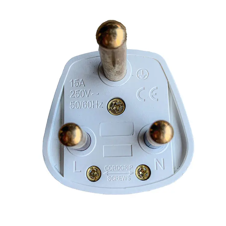 White Colour Wholesale Custom Electric Plug 3 Round Pin 15A 3 Pin Multi Plug Fuse
