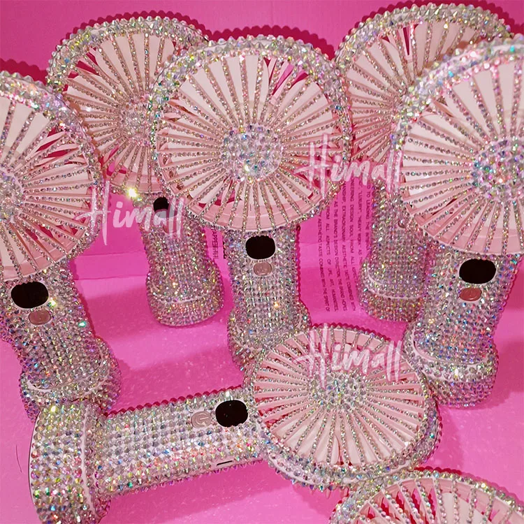 mini luxury diamond rhinestone air blower lash fan dryer eyelash extension tools