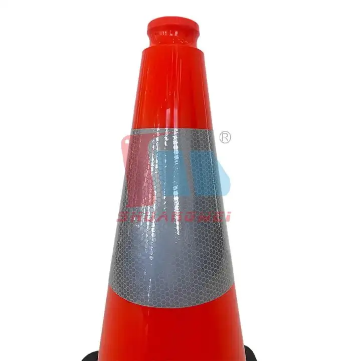 PVC Orange Traffic Cones Reflective Flexible Mini Plastic Safety Black Base Fluorescent Collision Traffic Control Driveway Cone