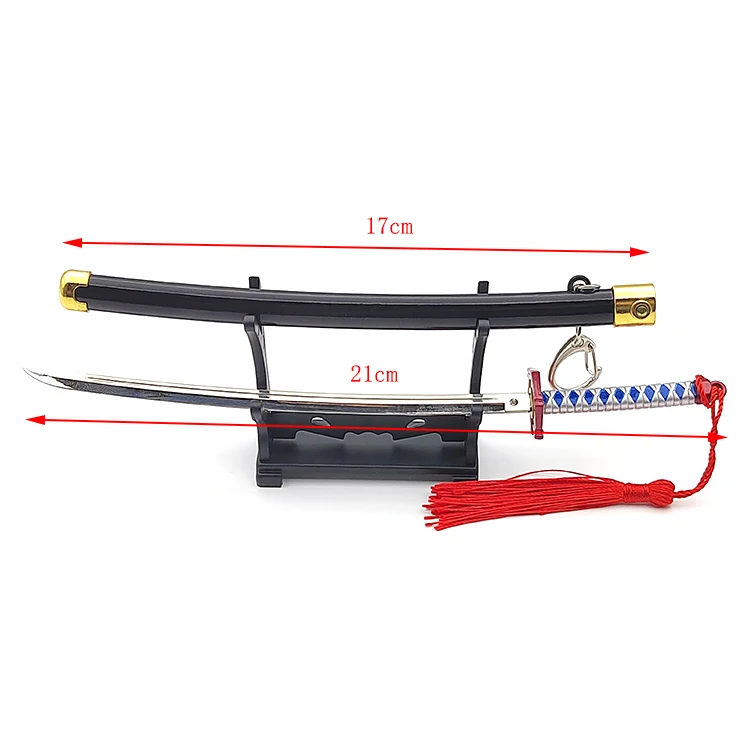 Wholesale Custom mini sword Metal Mini Sword Key Ring Anime Swords Metal For Demon Slayer Tomioka Giyuu
