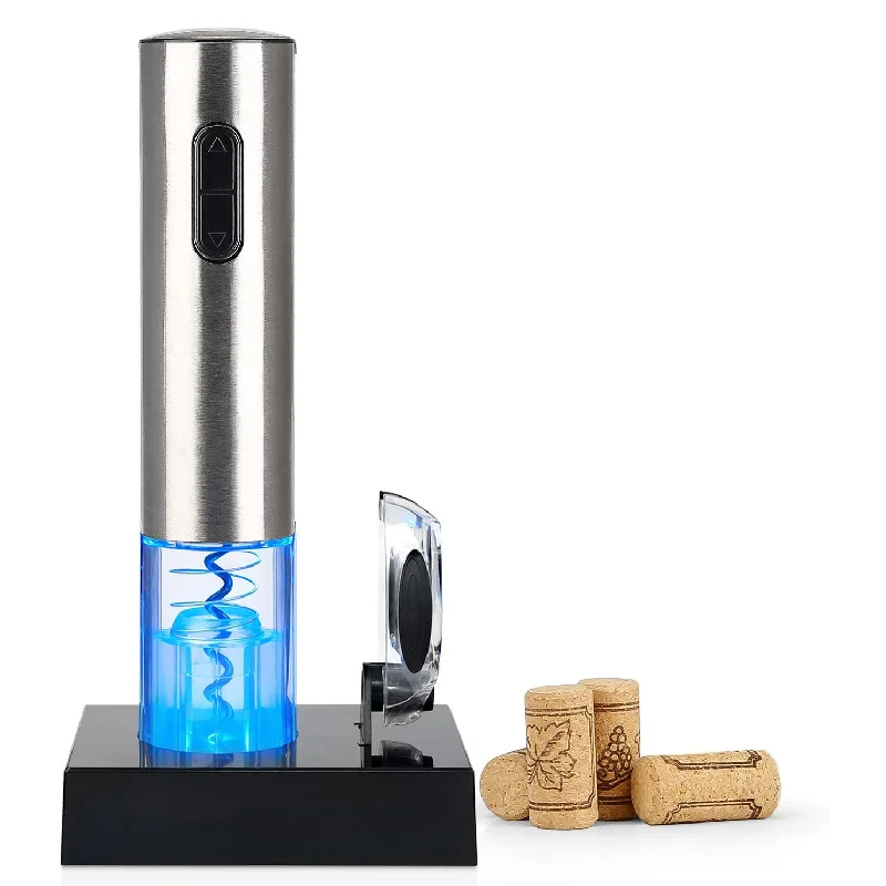 Stainless Steel Electric Wine Opener Rechargeable Automatic Electric Wine Bottle Corkscrew Opener with Foil Cutter