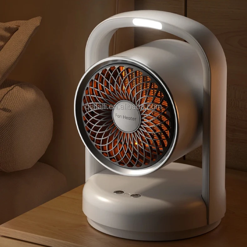 QIATAILI Office Desk Winter Air Fan Heater 1500W PTC Home Electric Space Heater Fan Bathroom Heater Auto Off ABS