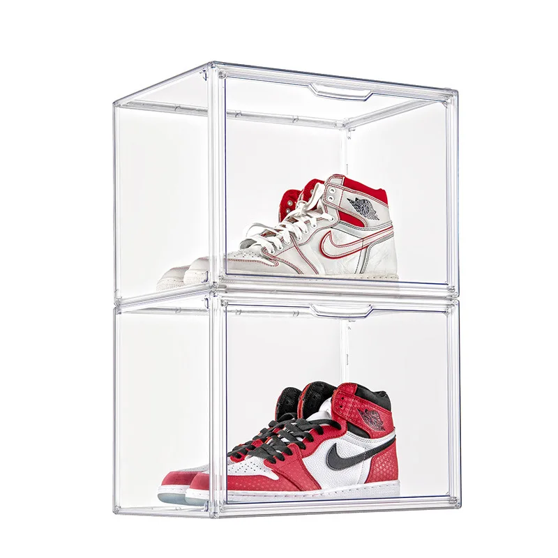 New design Plastic acrylic shoe box clear sneaker storage container transparent shoes organizer footwear storing show rack