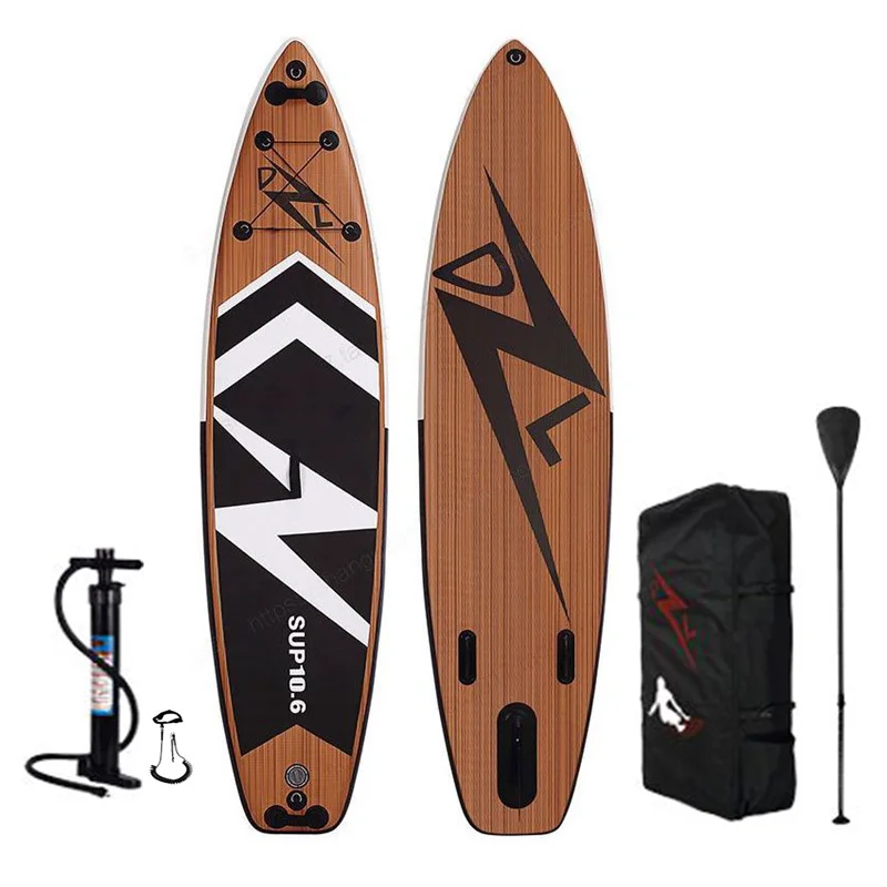 Modern Durable Portable Multifunctional Hard Wood grain Inflatable Stand Up Paddle Surf Board