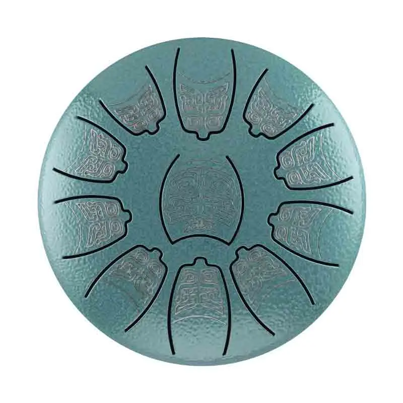 Made in China high cost performance engraving wathet blue 6 inches 11 tongues Tank Handpan hank drum  Steel tongue drum